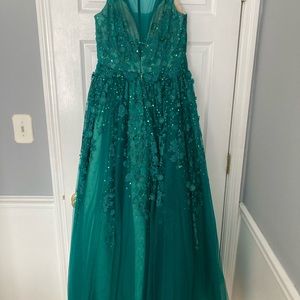 Basix Black label gown size 10 w/extra fabric. Excellent condition, worn once.